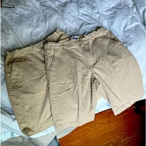 2 Pairs Boys size 12 Husky adjustable khaki shorts by Gap Kids and Old Navy